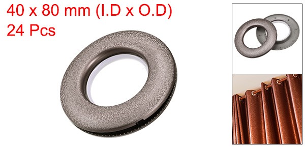 24 Pack Curtain Grommets 1-9/16″ Sliding Sheers Plastic Curtain Hole Eyelet Ring