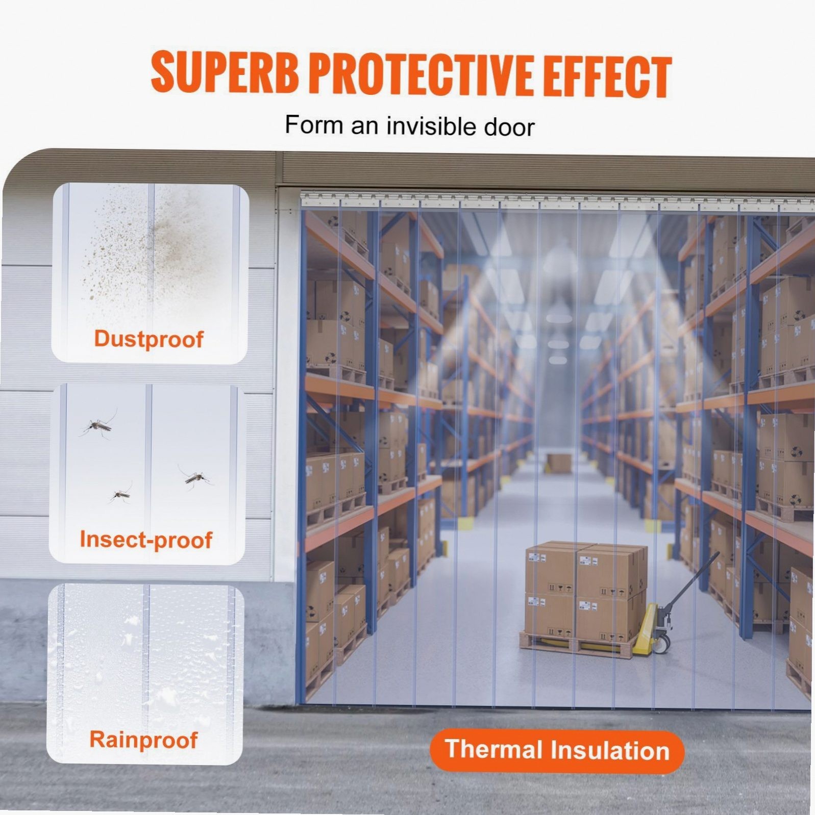 PVC Door Strips 96x96in 50% Overlap Freezer