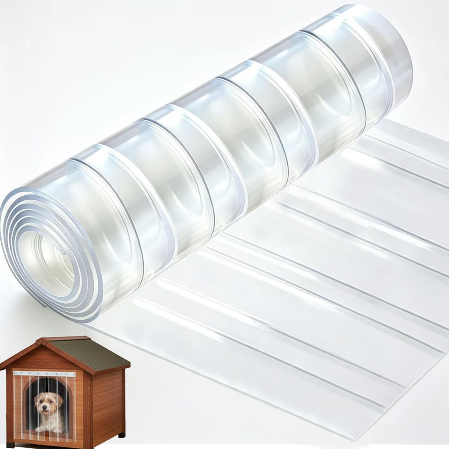 Plastic Vinyl Strip Curtain Waterproof PVC Freezer Warehouse 7.5×7.6 Ftx0.07 In