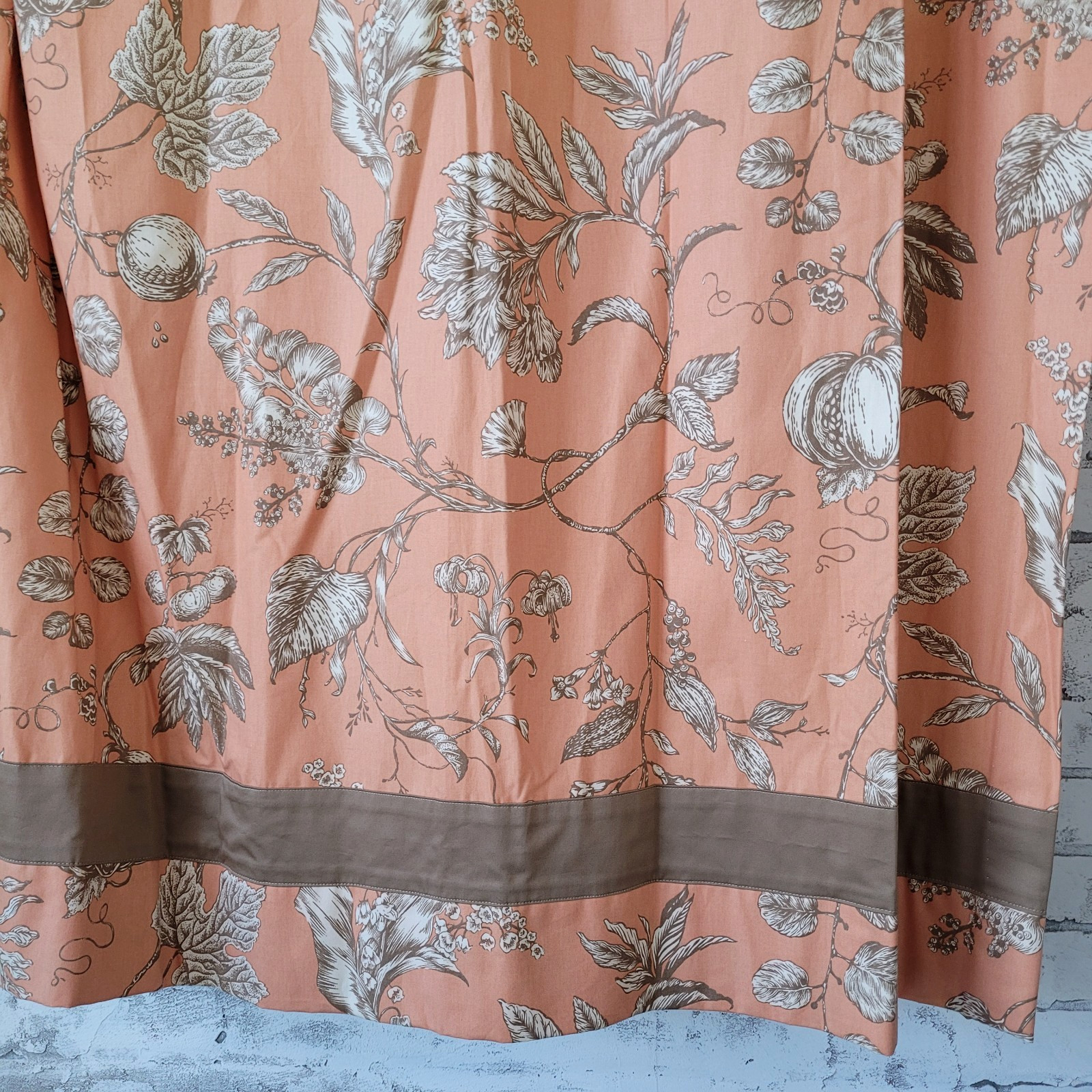 Custom Curtain 2 Panels Lined 107″ Long Drapery P Kaufmann Floradora 100% Cotton
