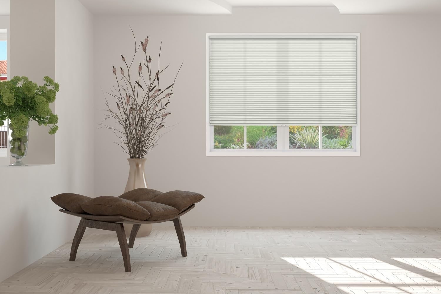 BlindsAvenue Cordless Cellular Honeycomb Shade, Light 32″W x 72″H, White