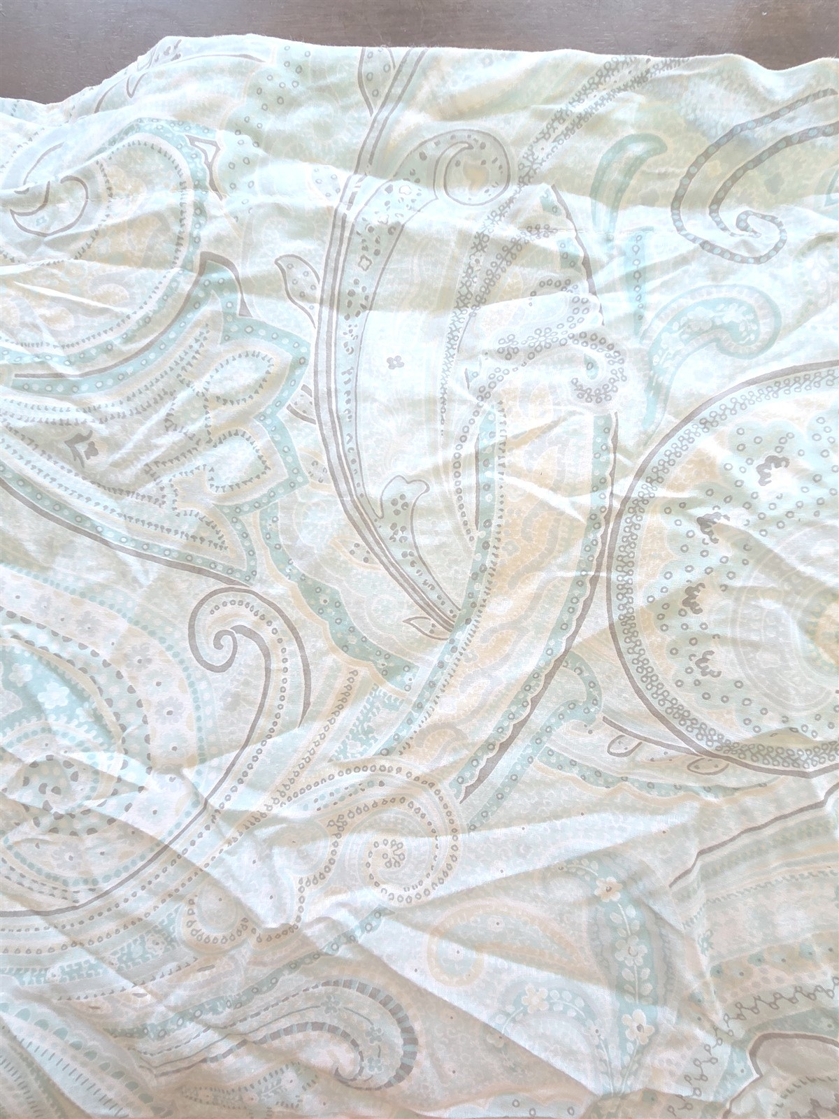 New Levtex Spruce Spa Lined Curtain Panel 55×84 Pale Aqua Blue Paisley Cotton