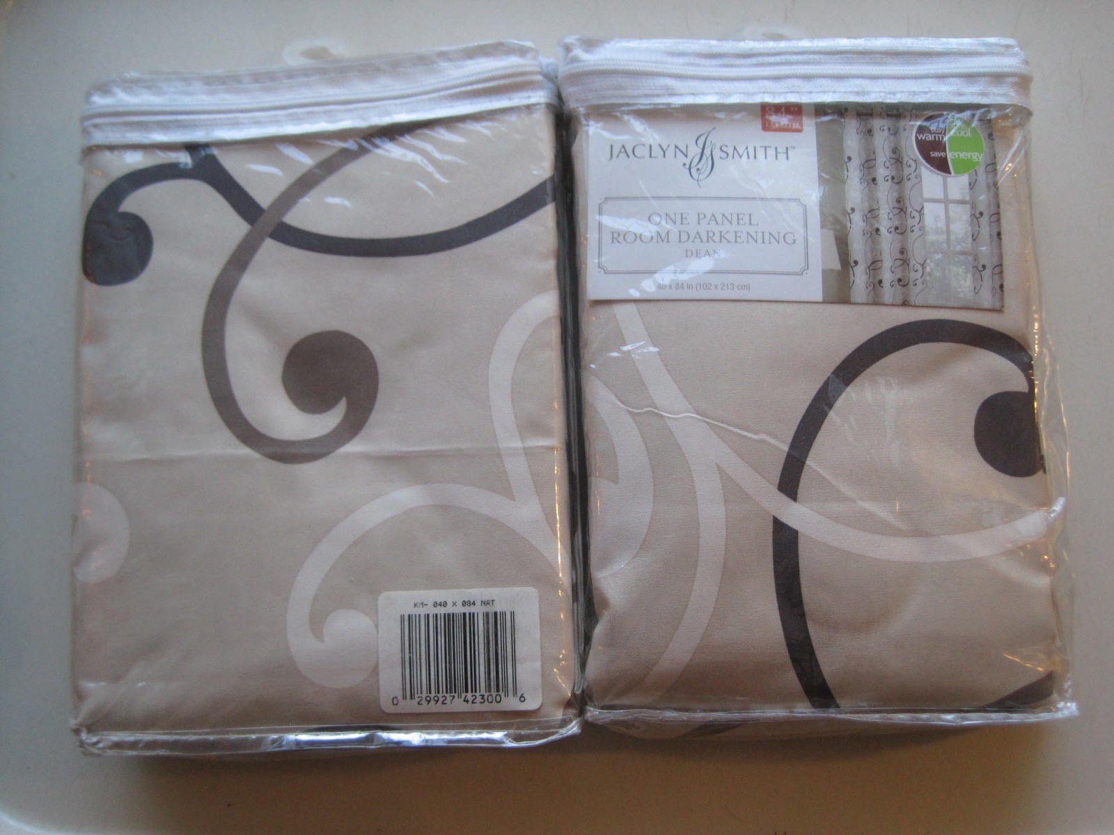 2 NEW Room Darkening Curtain Panels / Drapes w/ Grommets 40 x 84” Jaclyn Smith