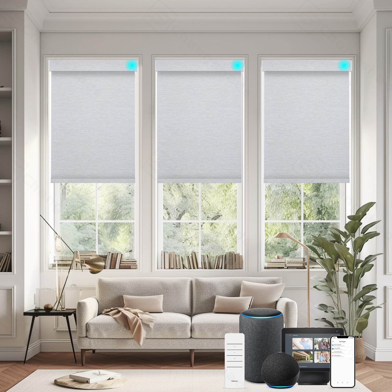 Changshade Blackout Smart Roller Shade with Remote Control Automatic Window Shad