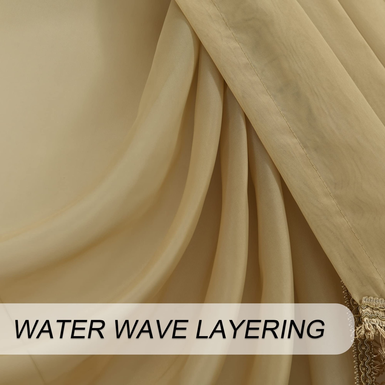 Oyring Beige Sheer Window Curtains Valance For Living Room Waterfall Swag
