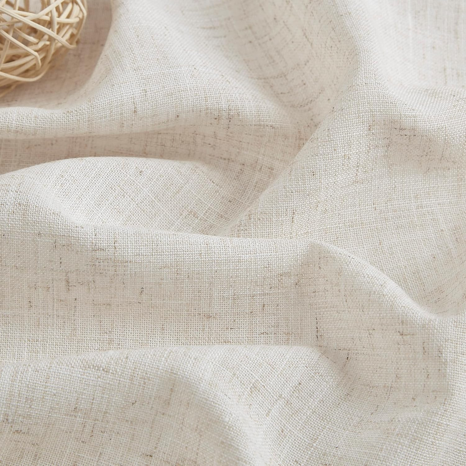 Textured Linen Semi-Sheer Pinch Pleat Curtains 60″x108″ for Living Room