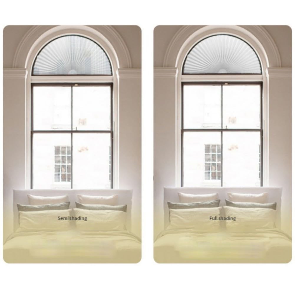 Arch Window Shade Curtains Half Circle Moon Pleated Fabric Blinds Semi Circle…