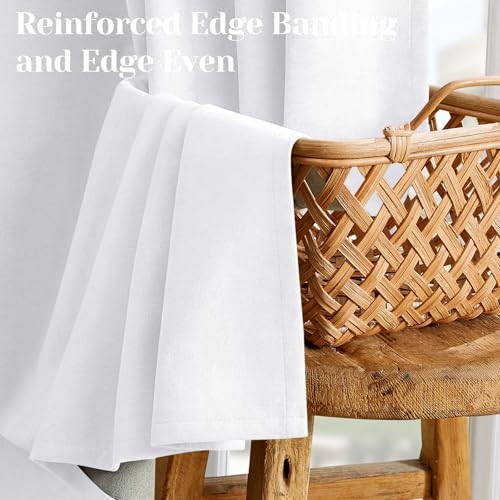 Full Chenille Blackout Curtains for Bedroom 52″W x 96″L (Pack of 2) White