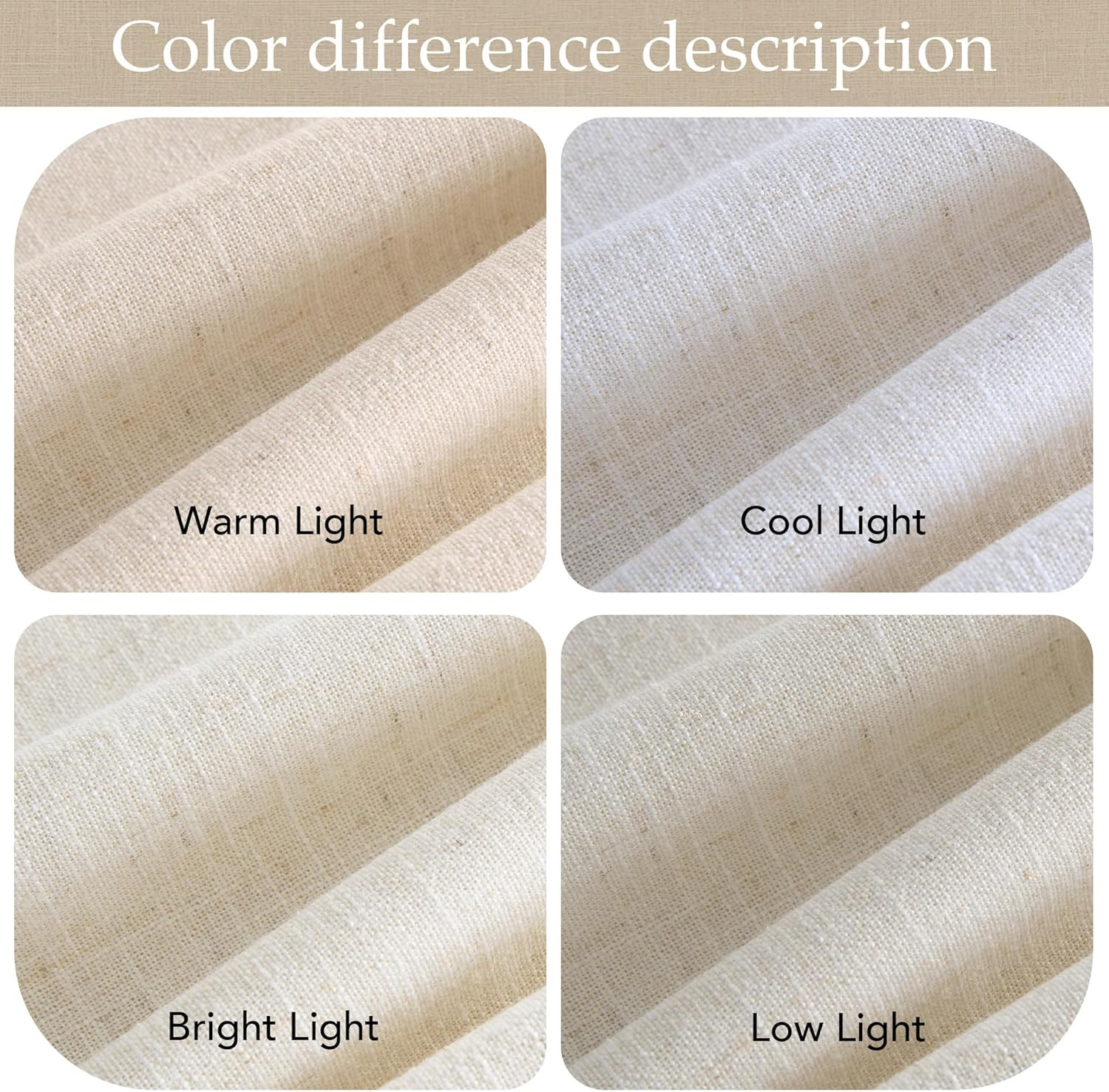 Extra Long Linen Curtains 144 Inch Long 2 Panels Set, 55″ Wide Thick Flax Linen