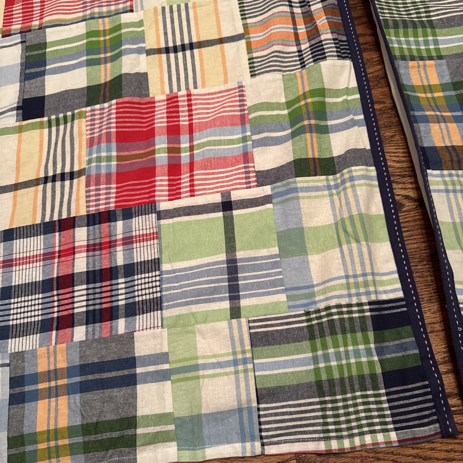 Pottery Barn Kids Madras Cotton Plaid Blackout Curtains Set (2 Panels) 44”x 84”