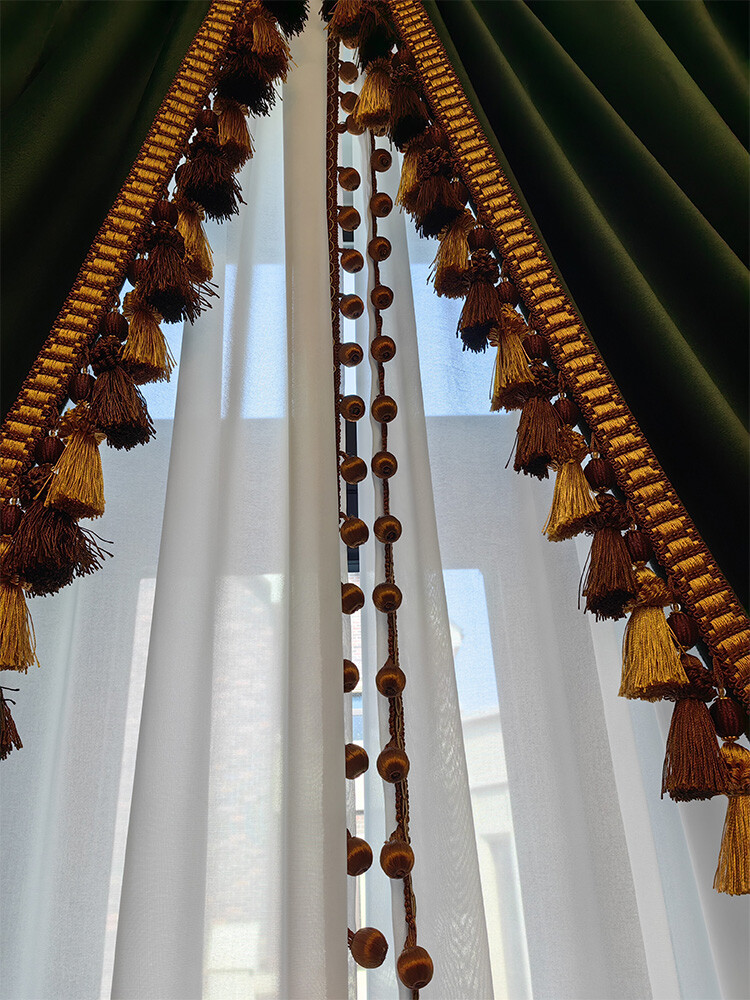 Custom Upscale dark green American velvet cloth blackout curtain drape C1878