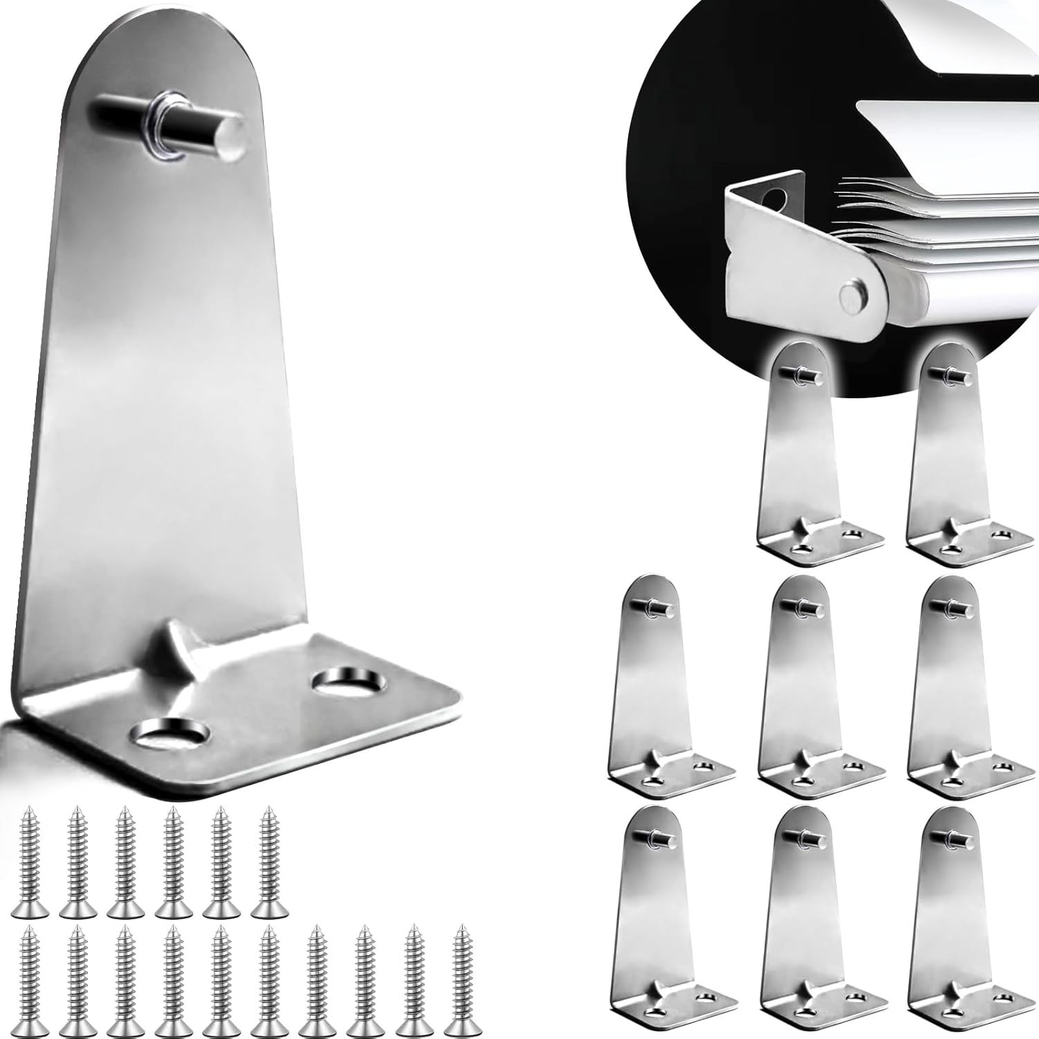 8PCS Metal Blind Hold Down Brackets with Screws Window Shade Bottom Rail Clips