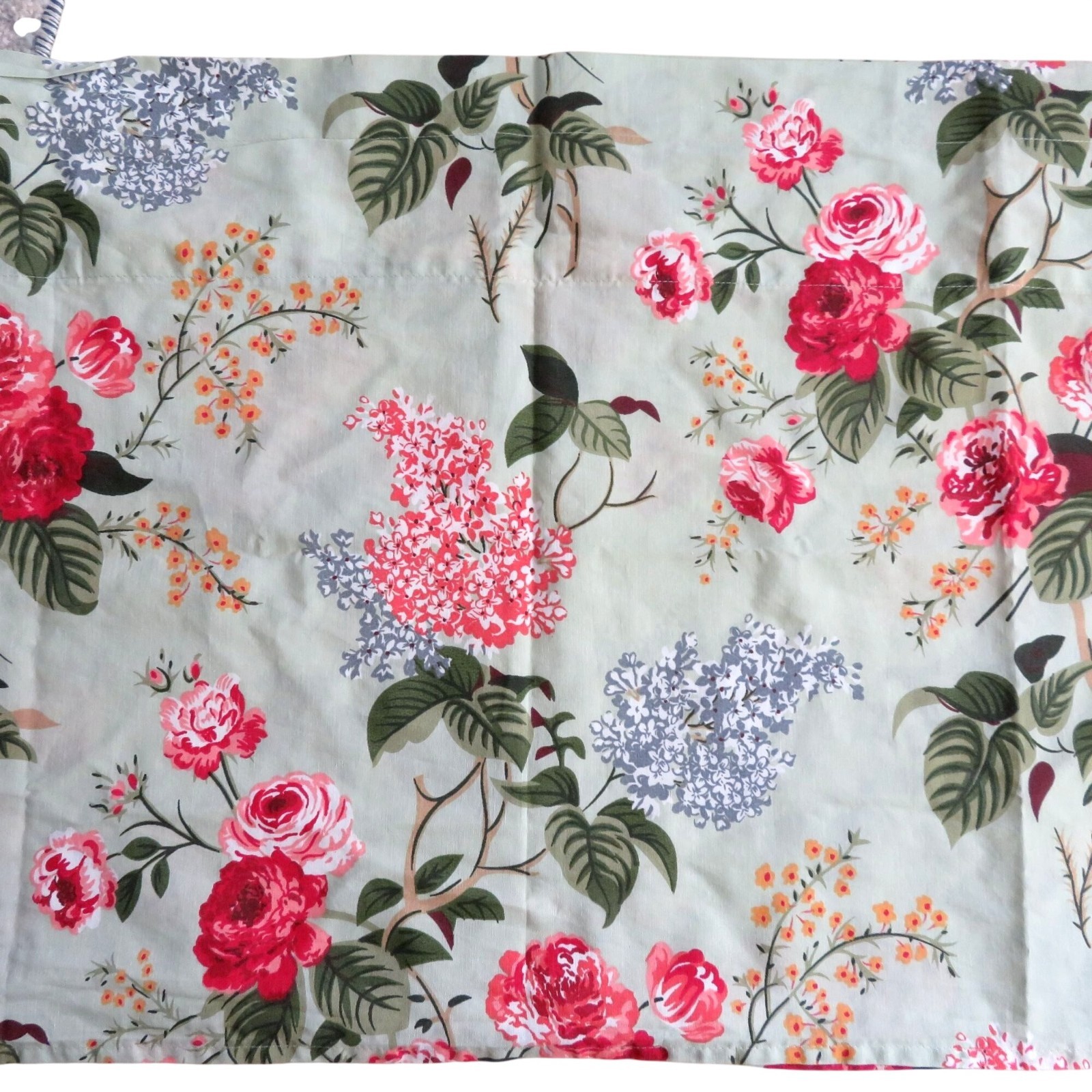 Vintage Floral Valance Light Green Background 78″x 20.5″ Cotton-Poly Blend