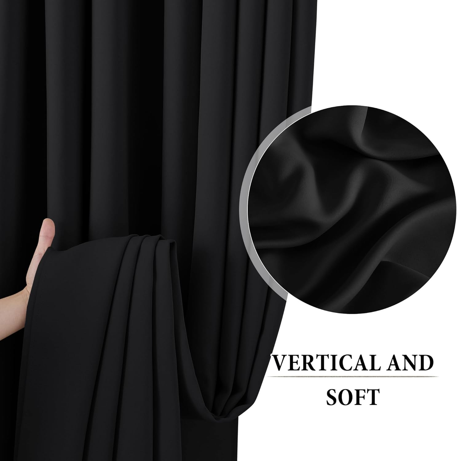 Extra Wide Blackout Room Divider Curtains with Flexible Track, 1 Panel 84″ Long