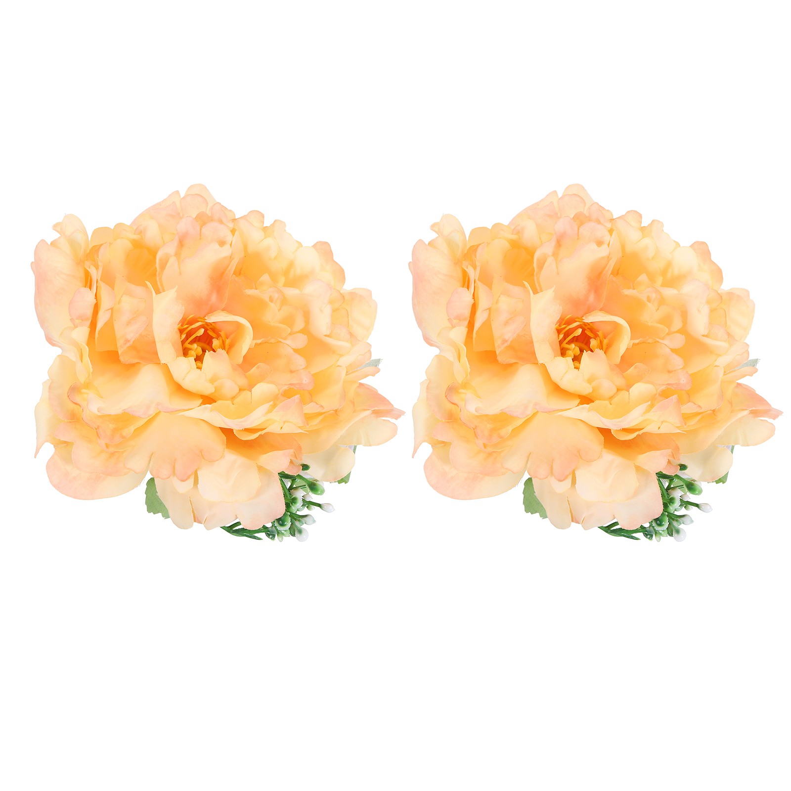 2 Pcs Flower Curtain Tiebacks Artificial Peony Drapery Holder Clip Orange
