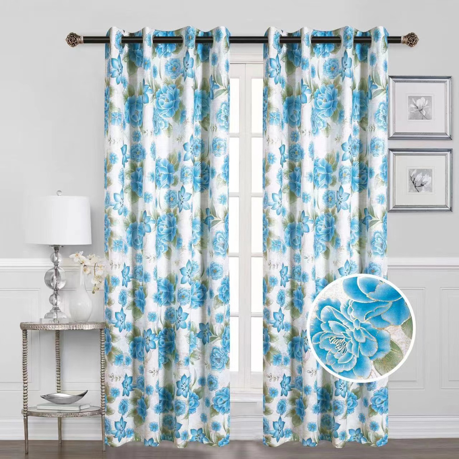 Blackout Thermal Insulated Room Darkening Grommet Top Window Curtain Panel 81069