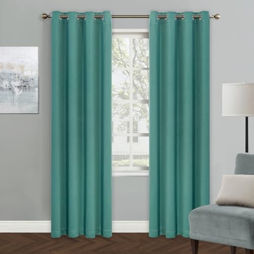 Bedroom Curtains 84 Inches Long Blackout Curtains 52″W x 84″L (Pack of 1) Teal