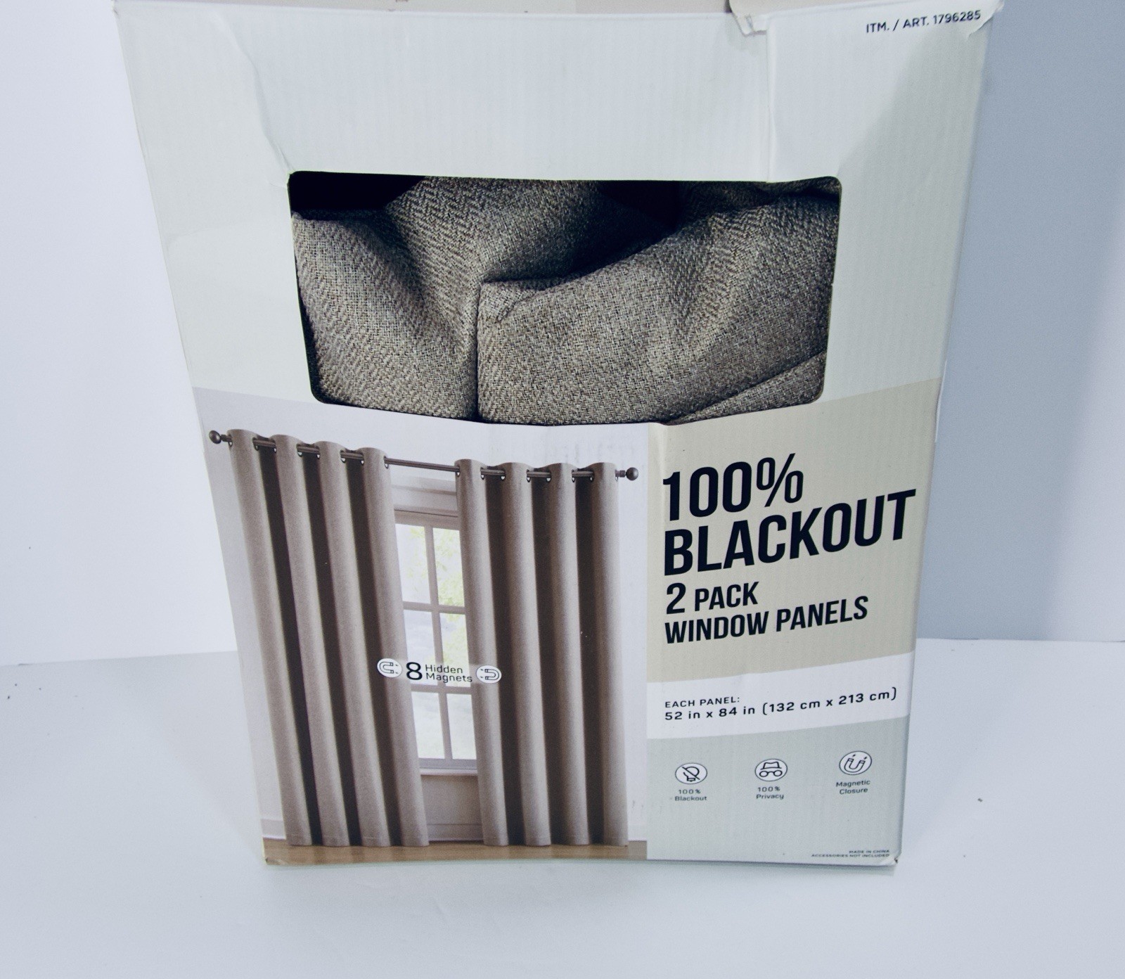 100% Blackout Panel Pair by Piper 52”x84” Magnetic Closure| 2 Pack Brown