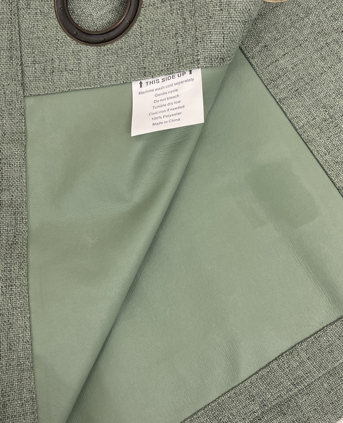 1 pair Blackout Curtains-Light Forest Green Large Eyelets Rod opening 50″X 96″