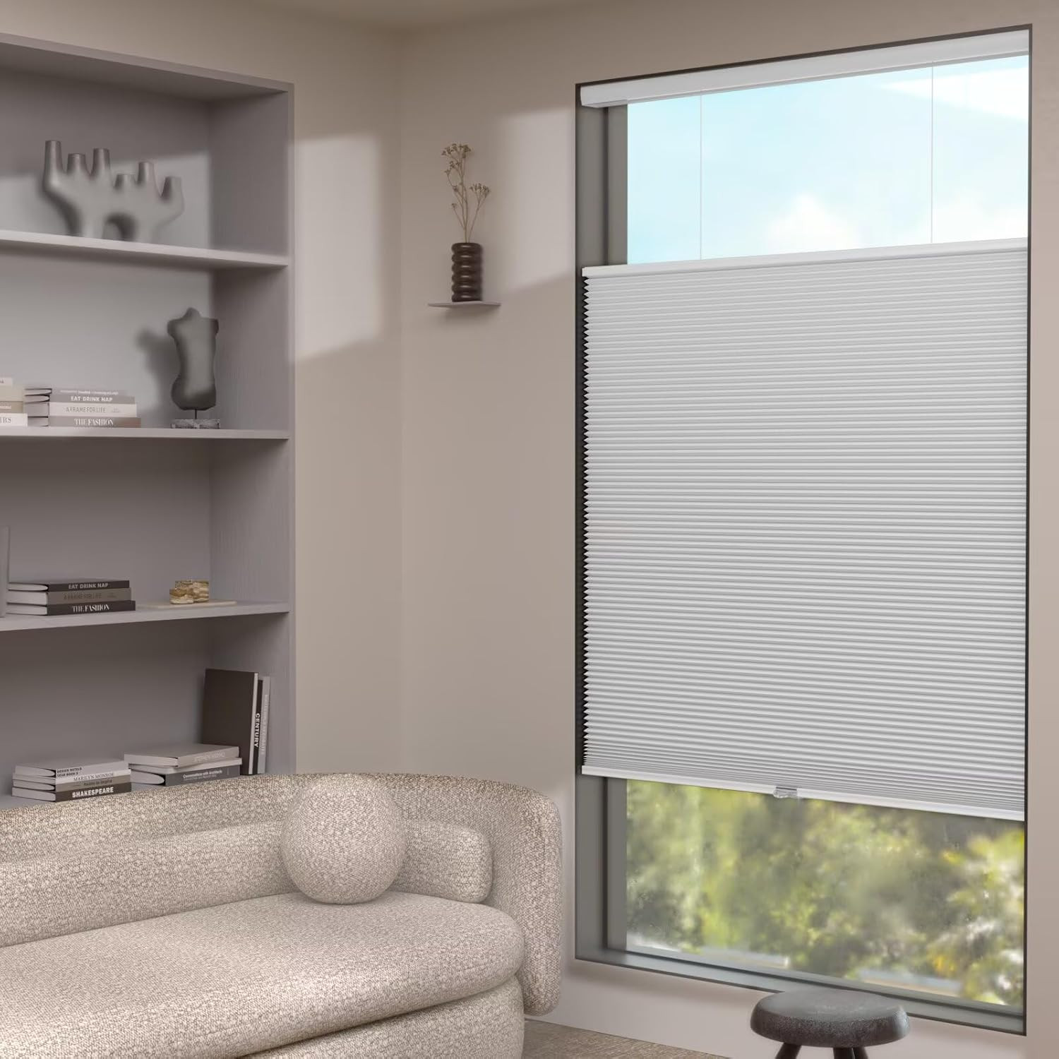 Cordless Blackout Honeycomb Shades, 30.5″ W x 72″ H, White, Thermal Insulated