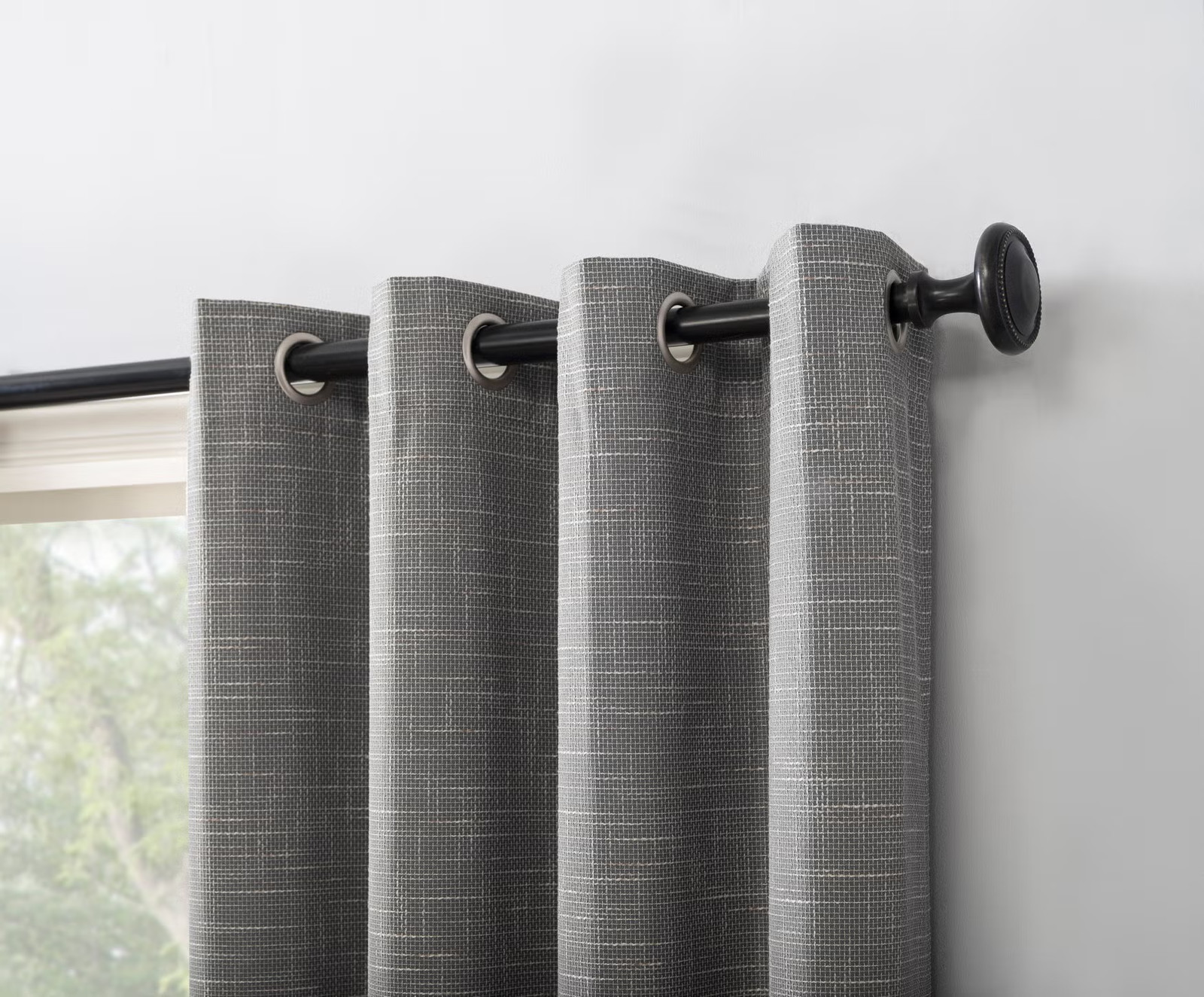 BrylaneHome Kline Tweed Thermal 100% Blackout Grommet Panel