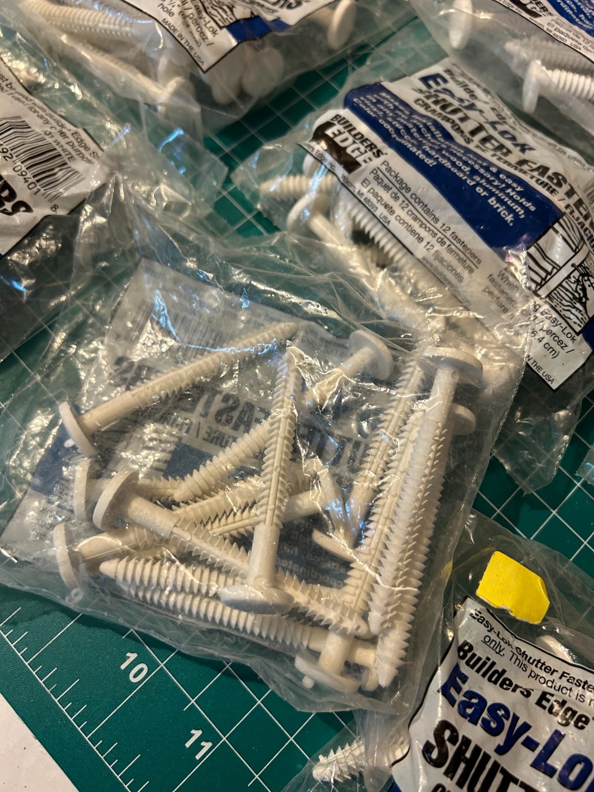 9-pack lot 12-count Builders Edge 3″ EASY-LOK Vinyl shutter fasteners White