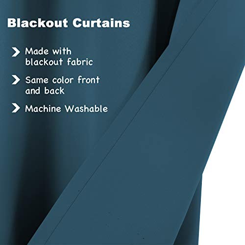 Blackout Curtains for Bedroom Extra Long 52″W x 108″L (Pack of 2) Dark Teal