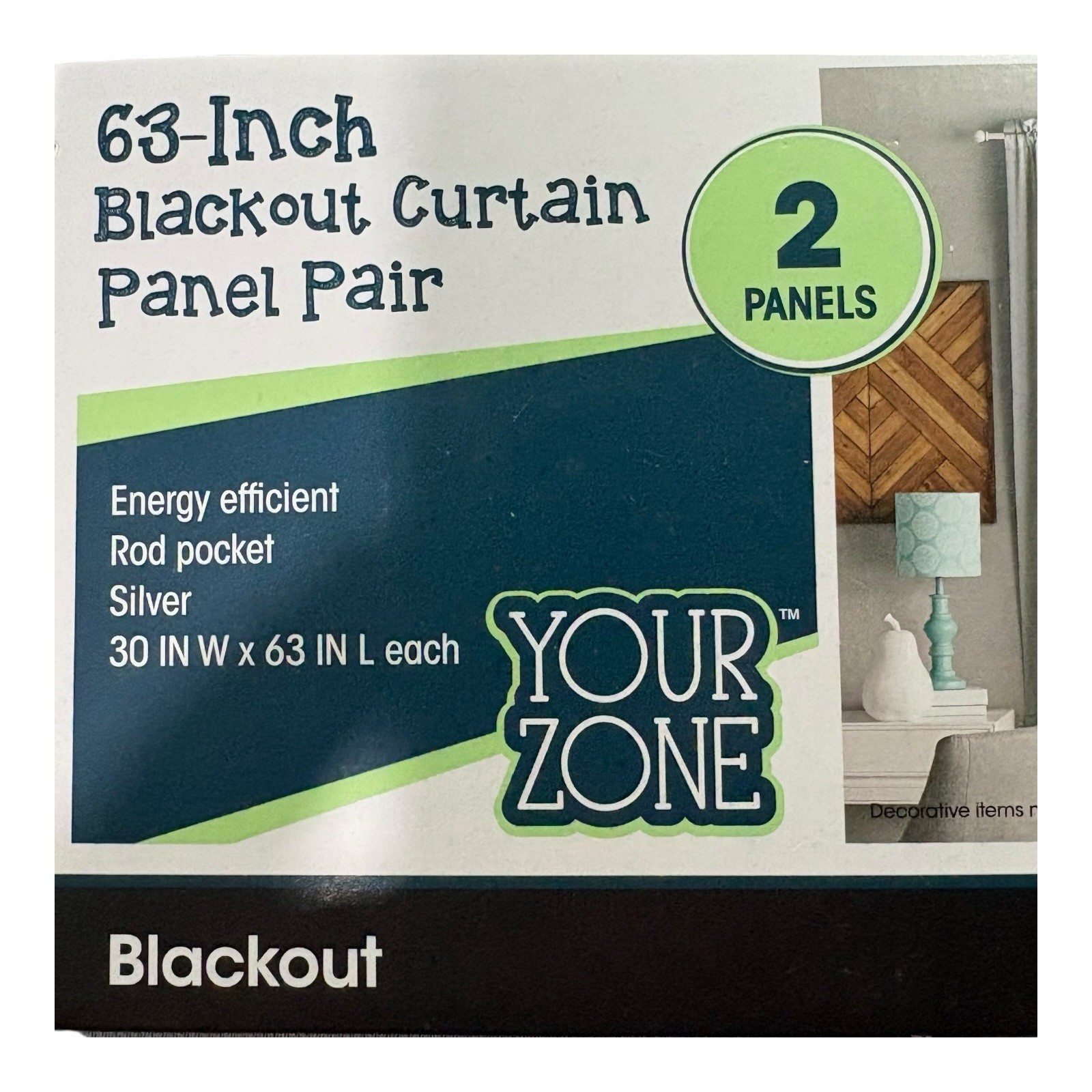 63-Inch Blackout Curtain Panel Pair, Soft Silver Gray Rod Pocket 63 x 30 in