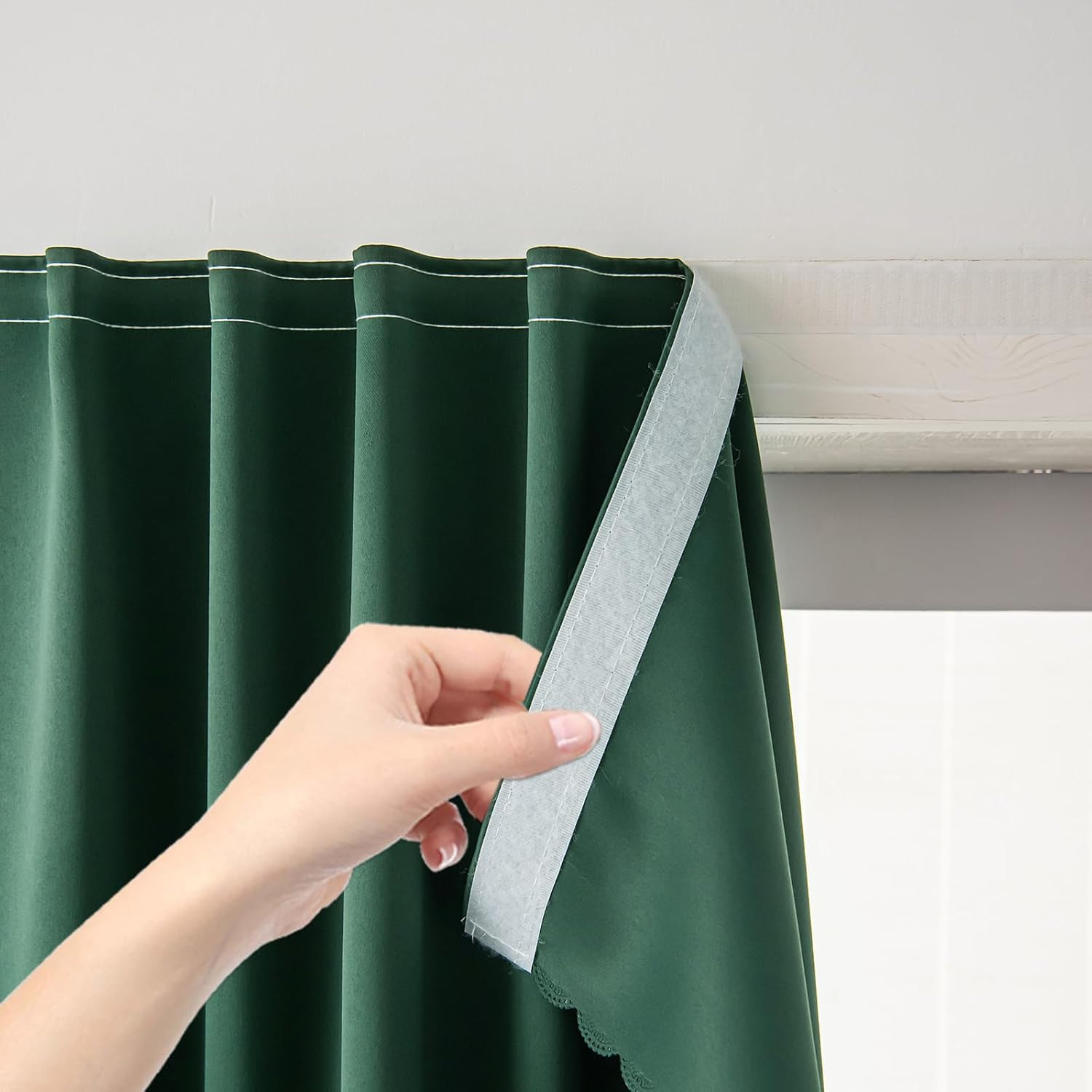 Blackout Curtains for Bedroom Stick On Curtains Window Shades Pull Down Blackout