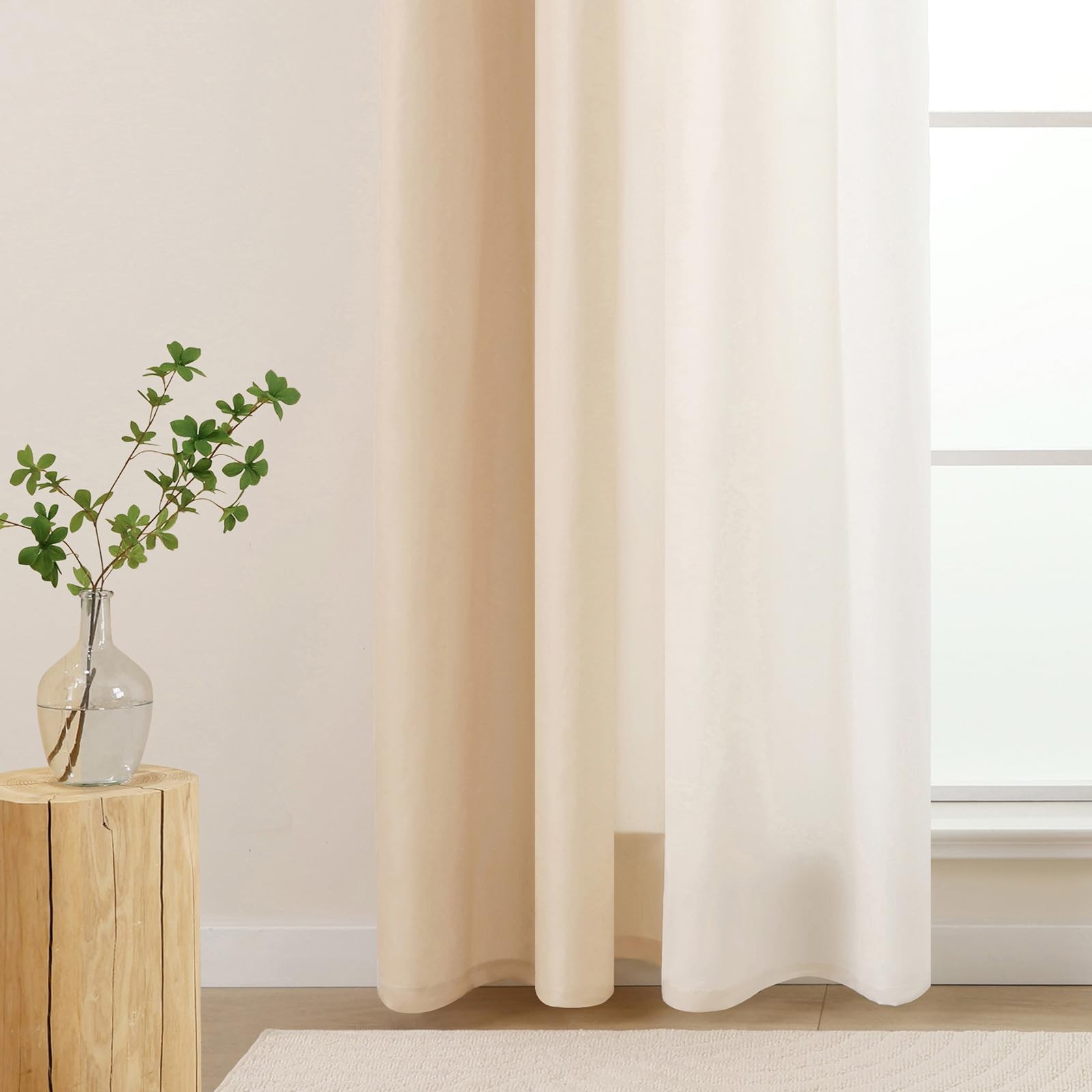 Curtains Privacy Translucent in Beige White Gradient Curtains Beige…