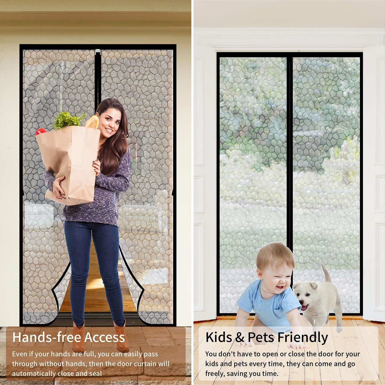 Magnetic Thermal Insulated Door Curtain 38 X 82 Inch, Transparent Door