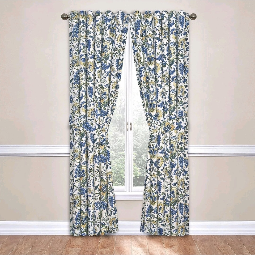 Waverly IMPERIAL DRESS Curtain Panel SET Cottagecore Farmhouse Floral