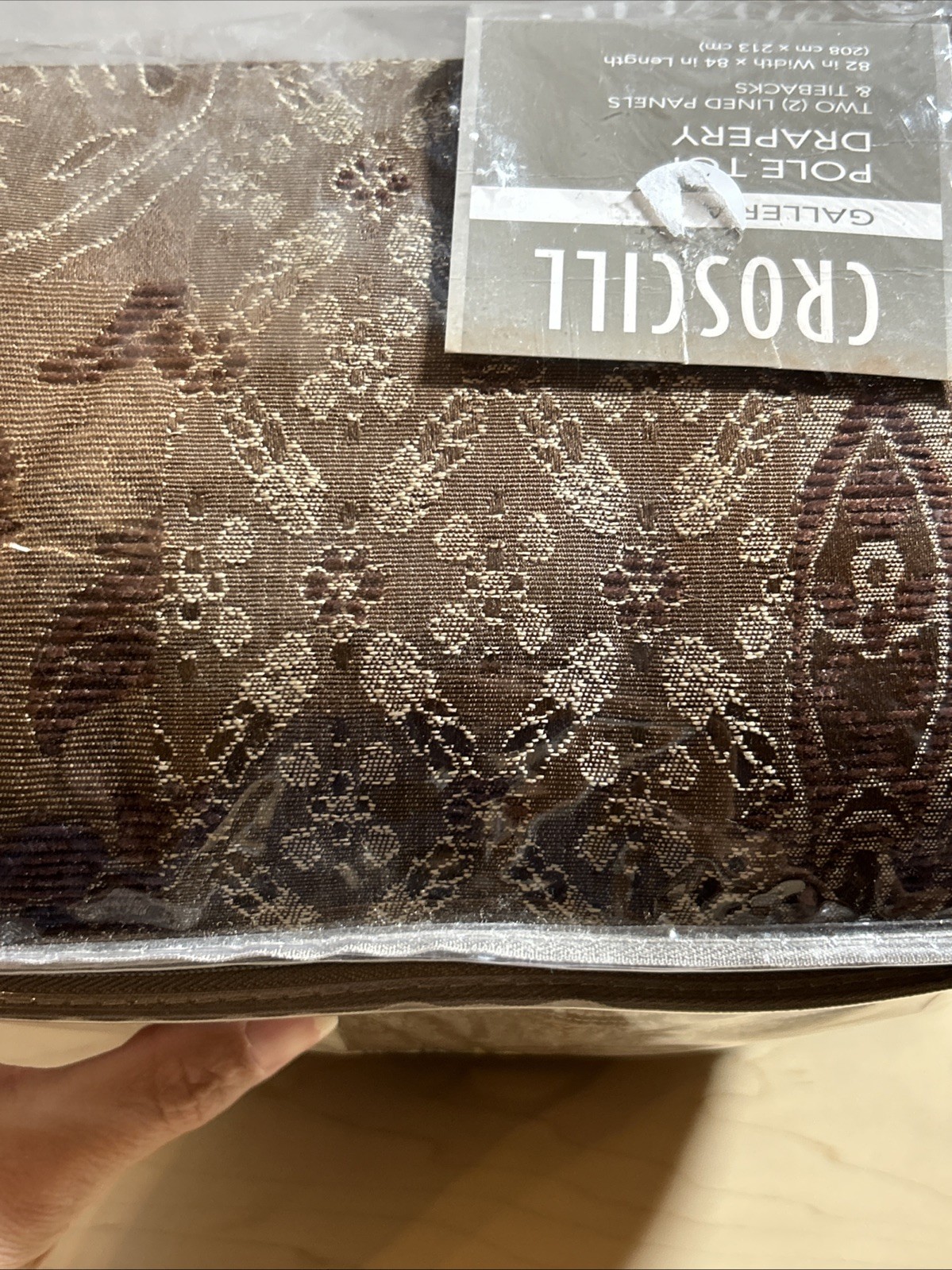 CROSCILL GALLERIA BROWN BLUE (PAIR) DRAPERY PANELS 41 X 84 TUSCAN POLE TOP NEW