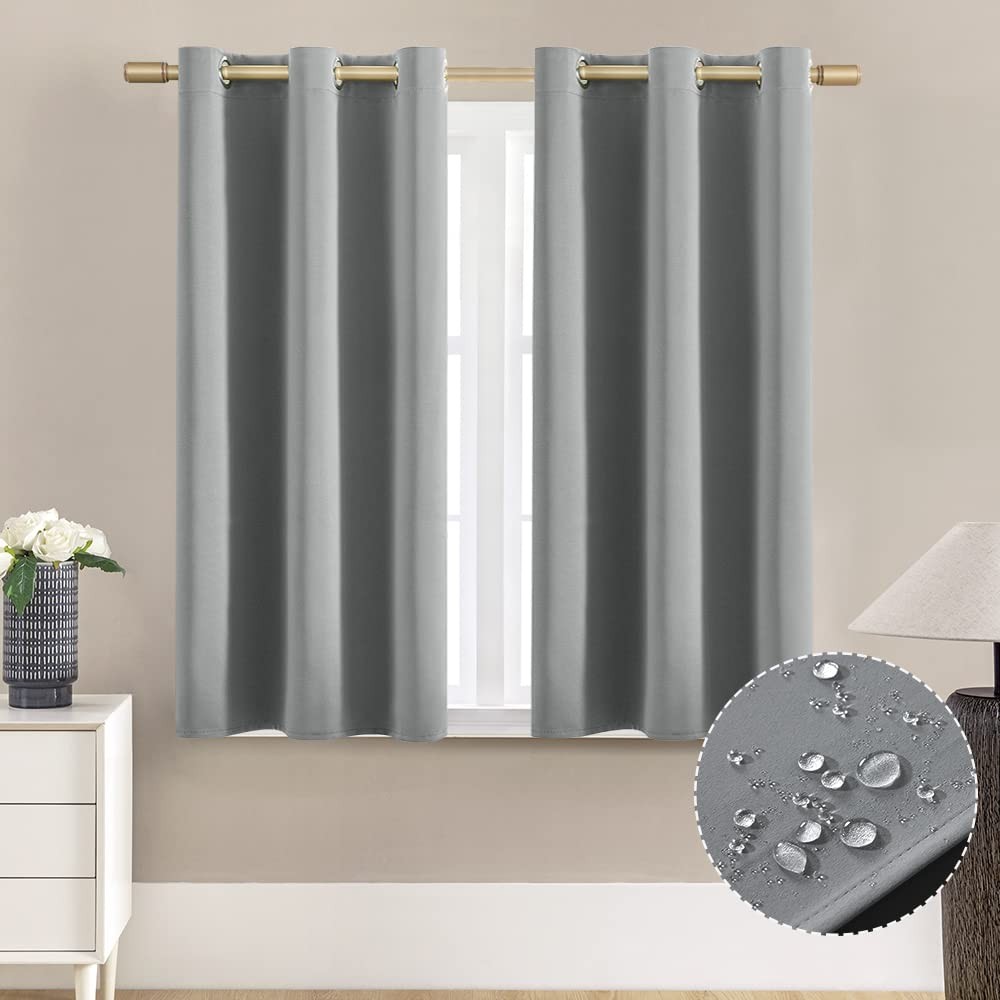48 Inch Blackout Waterproof Short Curtains for Windows, Thermal Insulated Gro…