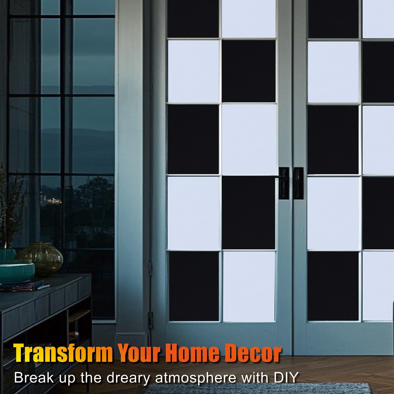 17.5 x 78.7 Inch White Blackout Window Film 100% Light Blocking Window Cover
