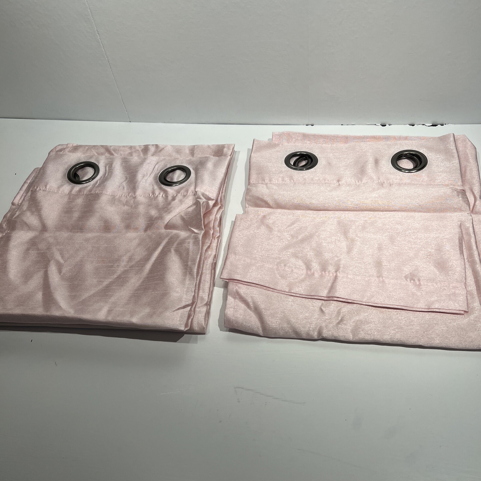Sally Textiles Pink/Silver Rod Whole Curtains Set of 2 Panels Grommet