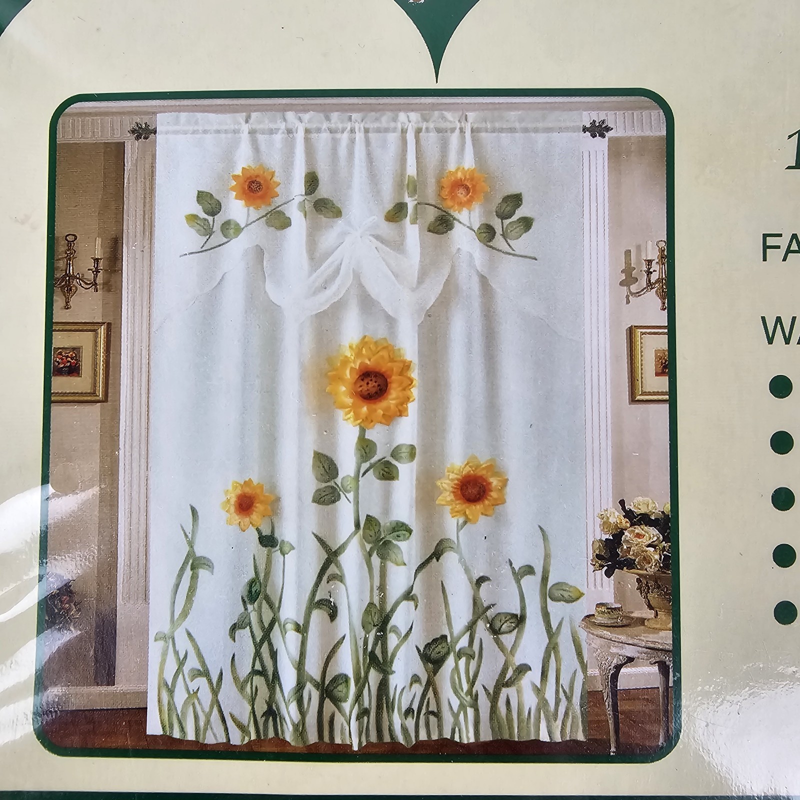 Sunflower Curtain 100% Polyester Yellow Floral 60″×84″ + 28″