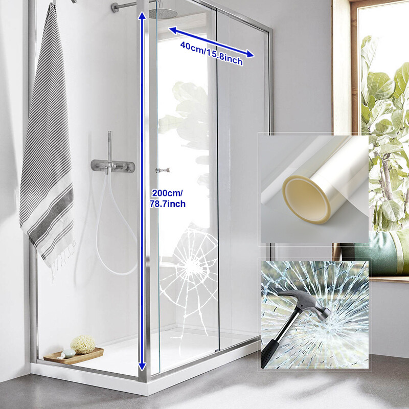 Clear Window Security Anti Shatter Glass Film Safety Bathroom Protection Film