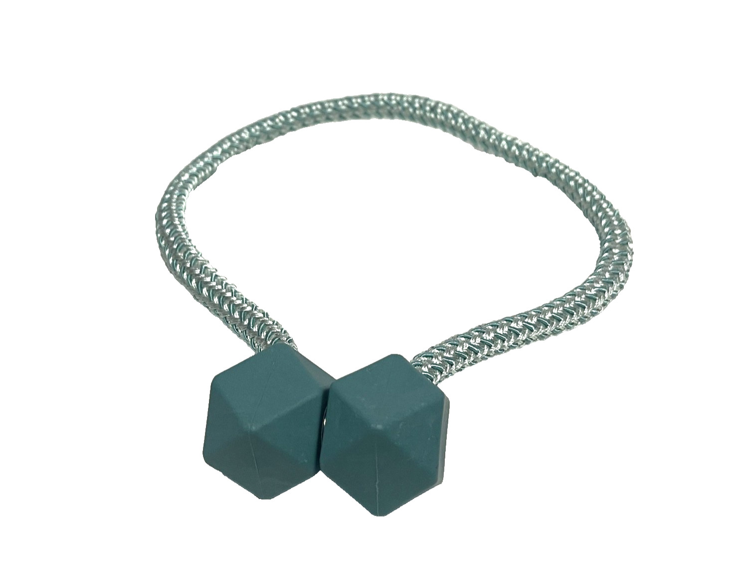 1 Piece Magnetic Drape Curtain Tiebacks ~ Braided Rope , Octagon ~ Green