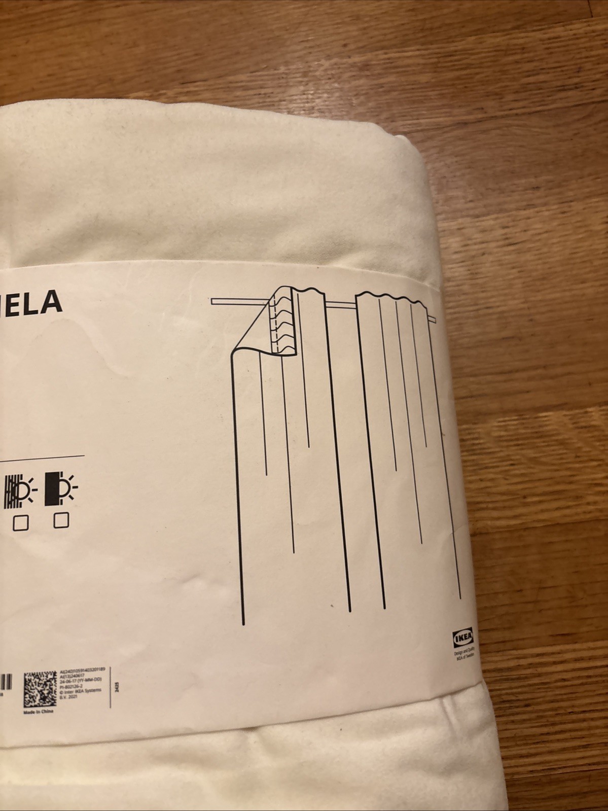 IKEA Sanela Curtains White 55 X 98″ Velvet 2 Panels 1 Pair 105.914.03