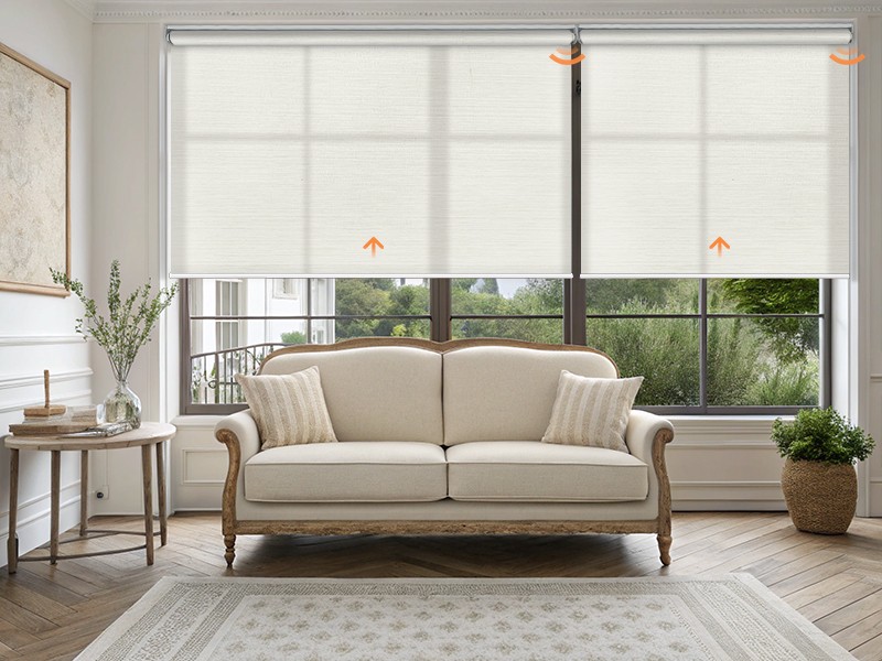 Motorized Blinds with Remote APP Control Light Filtering Roller Shades for