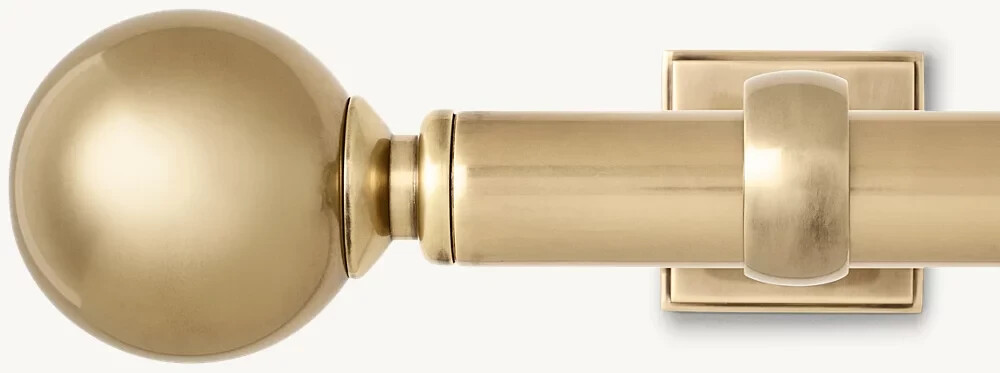 RH Restoration Hardware Easton Solid Brass Ball Finials Medium Set of 2pc