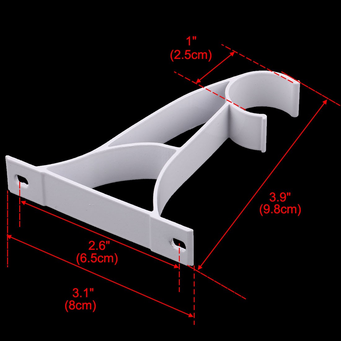 2 Set Window Drapery Curtain Rod Pole Holder Hanging Hook Wall Bracket White