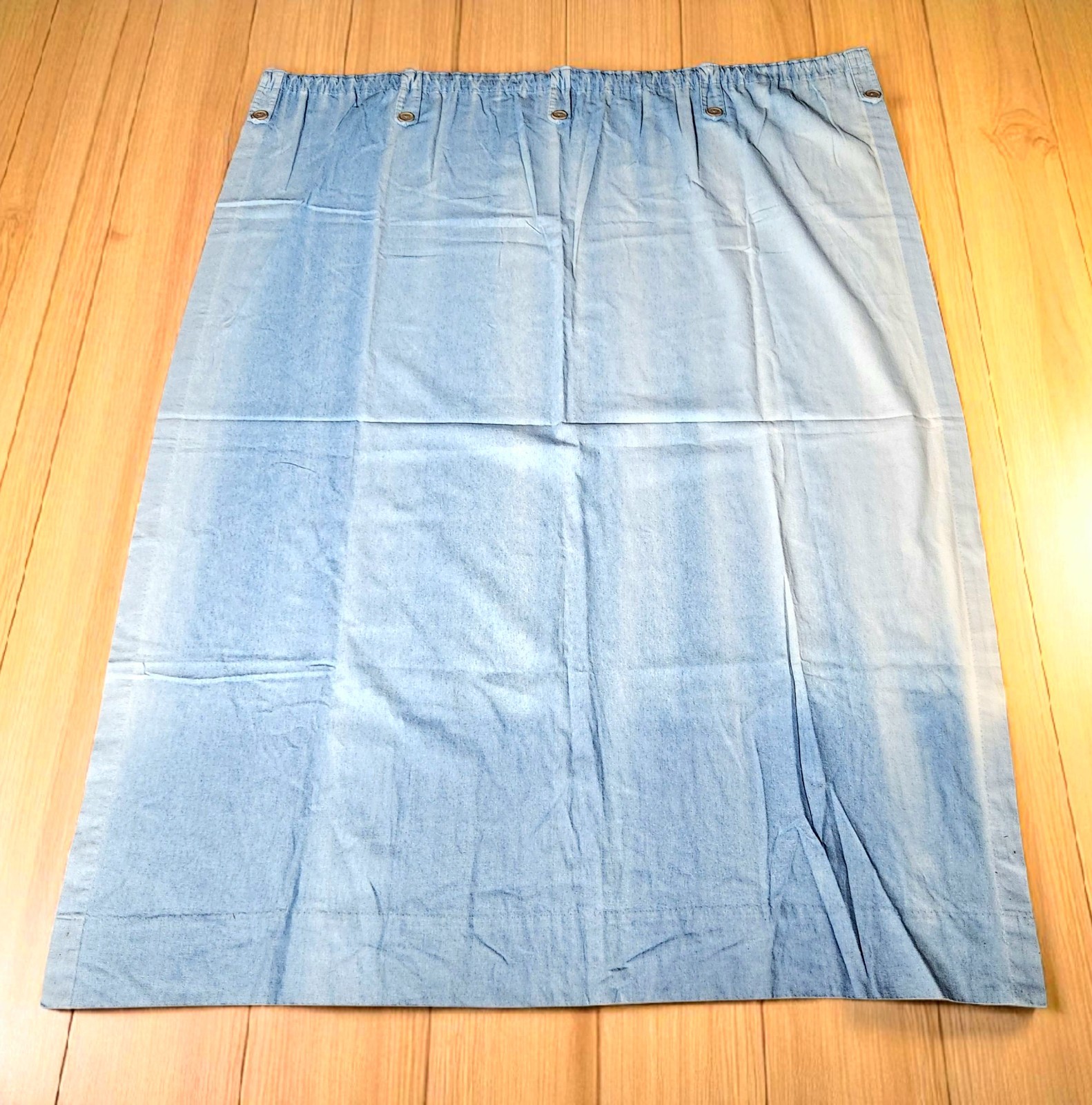 Denim Ombre Curtain Panels Set Of Two 48×62 Each Button Detail Rod Pocket