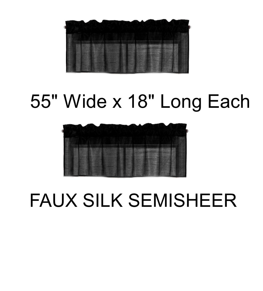 1PC S18 STRAIGHT VALANCE WINDOW CURTAIN DRAPE DOUBLE SOLID COLOR 55″ W X 18″ L