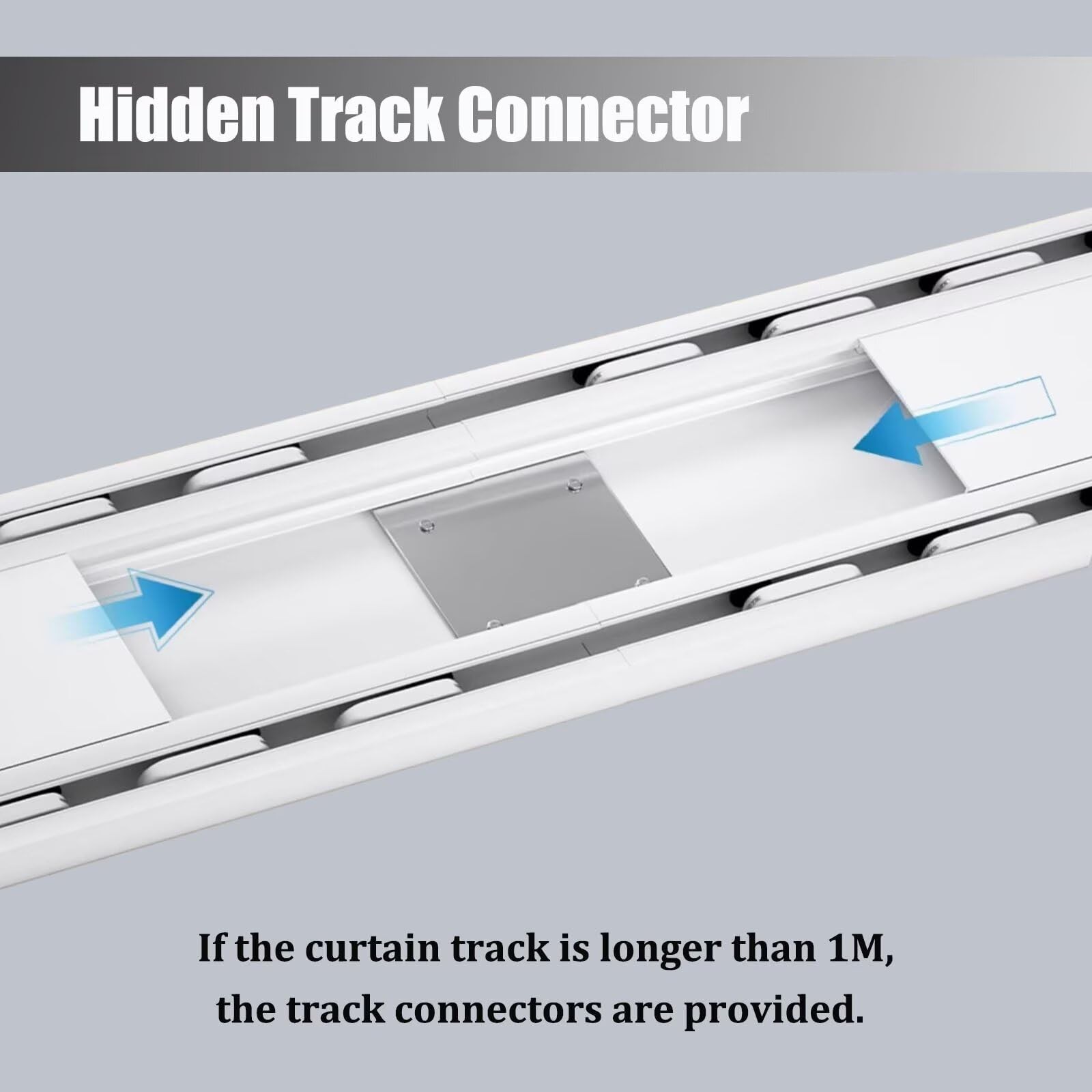 Habuaety Double Curtain Track Ceiling Mounted Aluminum Curtain Rails Silent