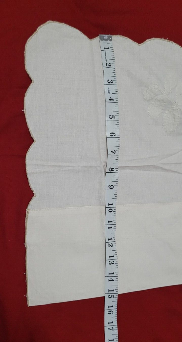 Crochet Leaves 2 Panels w/Valance & 2 Panel Tiers Cotton Off White 5 Pc READ