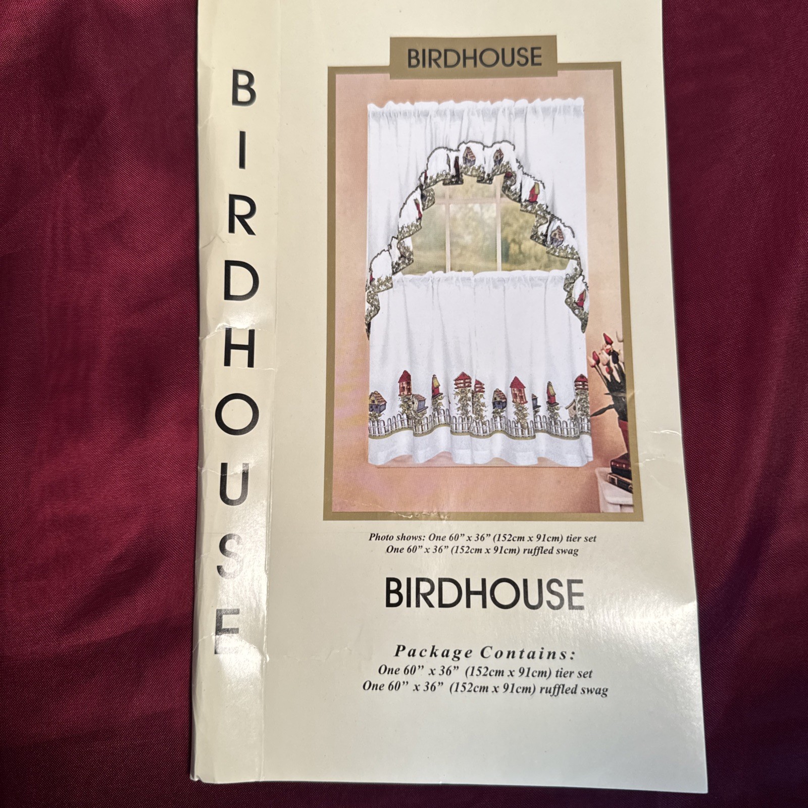 Kitchen Curtain Birdhouse Tier Panel 60”X 36” Just Panel