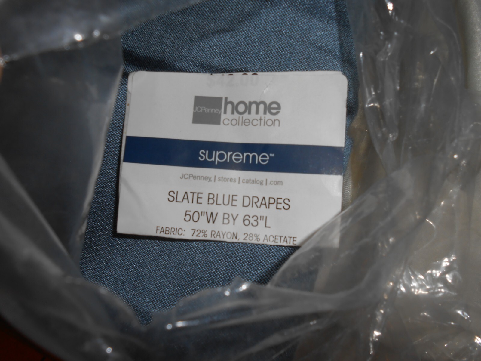 New in Package JC PENNEY HOME COLLECTION SUPREME DRAPES Slate Blue 50″ W x 63″ L