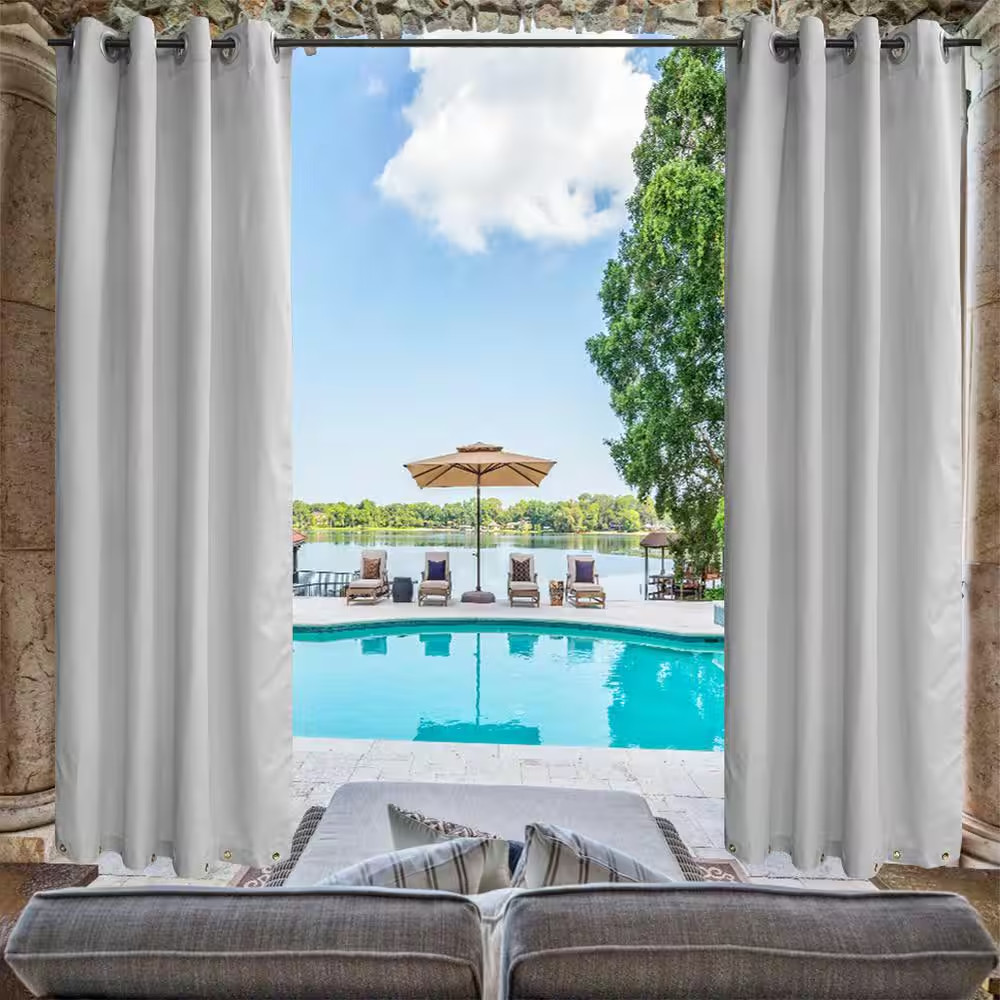 50″ W X 96″ L Water & Wind Resistant Outdoor Curtain for Patio Porch Gazebo Caba